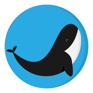 在一个平面设计鲸鱼的标志