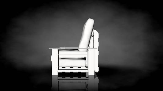 3d 在黑色背景上绘制白色椅子