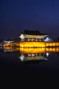 庆州 donggung 宫和 wolji 池塘
