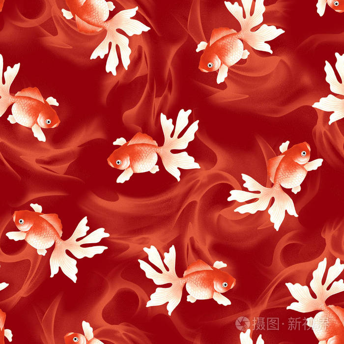 日本风格的鱼图案我在写意画中画了一条日本风格的鱼