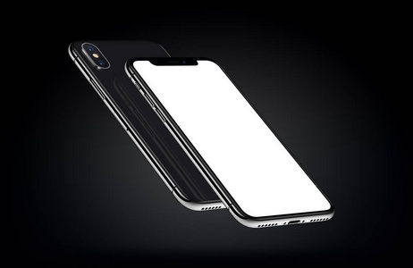 iphonex.透视智能手机模型正面和背面