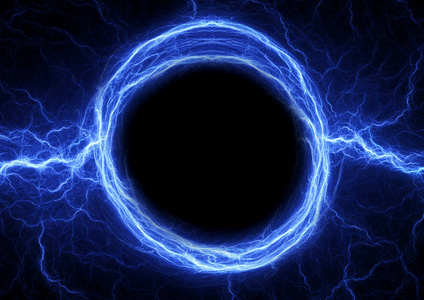 蓝色闪电球抽象等离子体背景图片