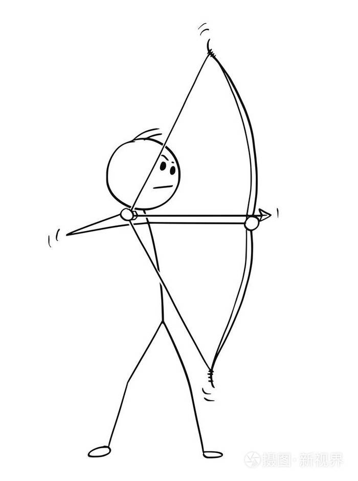 弓和箭弓箭手卡通插画-正版商用图片112kby-摄图新视界