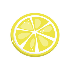 柠檬片卡通矢量插图照片