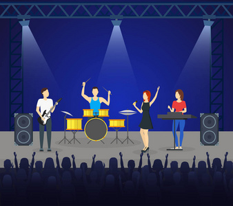 乐队舞台图片-乐队舞台素材-乐队舞台插画-摄图新视界