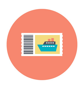 水票船票彩色矢量图标照片