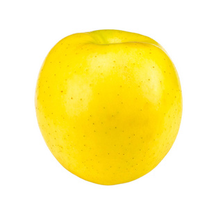 成熟的黄色苹果在白色背景上被隔绝。与修剪 pa