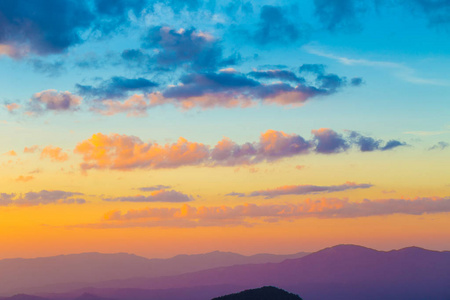 缤纷的天空，云淡风轻的夕阳，大自然的风景背景