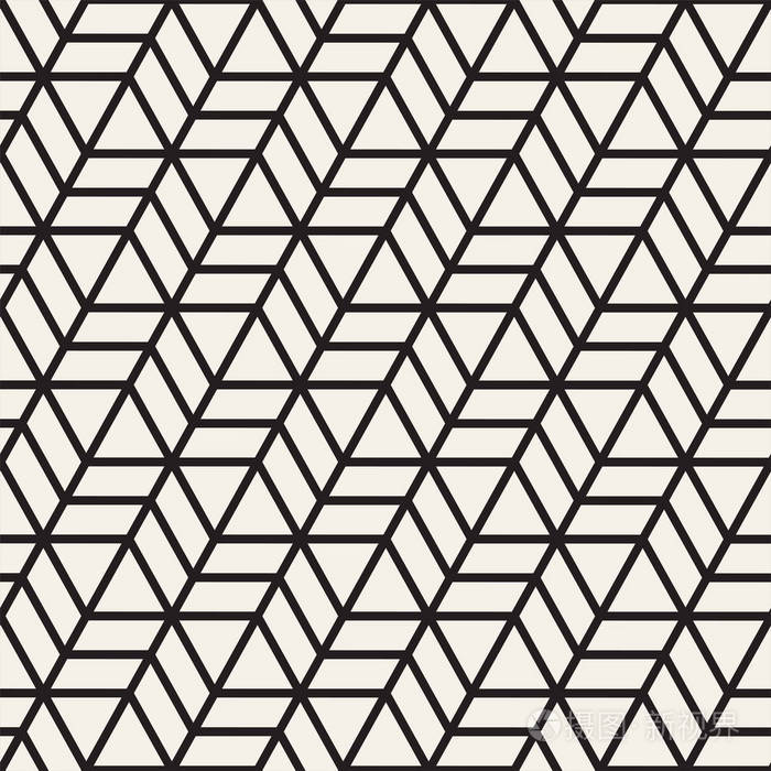 图案现代时尚的纹理与单色条纹重复几何六角形网格简单的格子图形设计