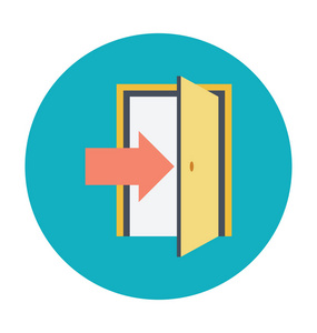 入口指示入口彩色矢量图标照片