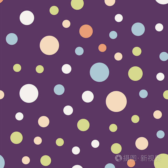 五颜六色的圆点无缝图案在明亮的11背景耀眼的经典多彩的波尔卡圆点