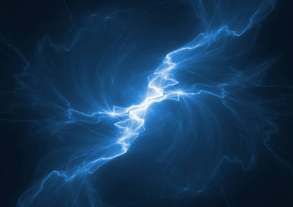 蓝色电光,抽象等离子背景.照片