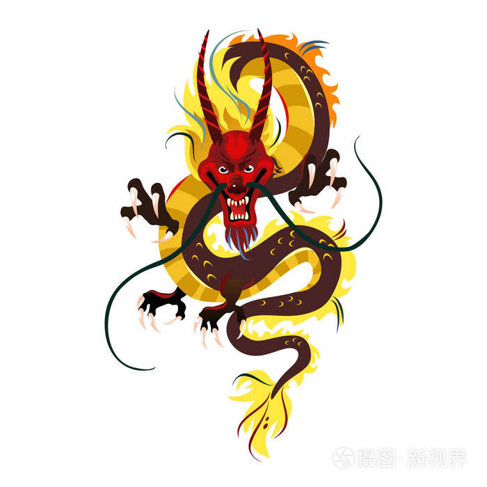 中国传统龙, 亚洲或中国文化的古老象征, 新年庆典装