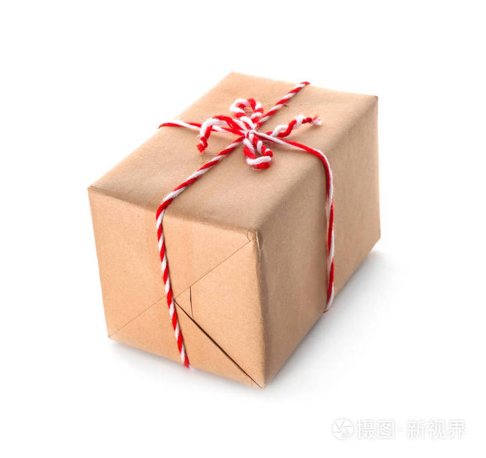 包裹礼品盒隔离在白色上