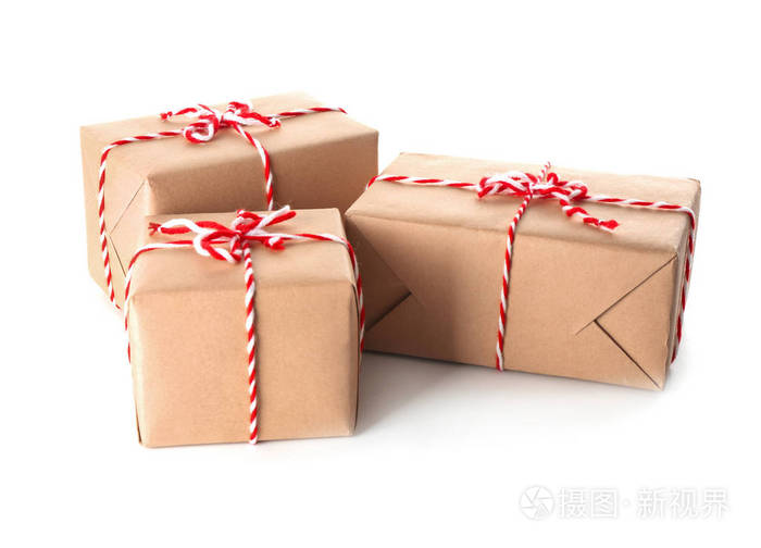 包裹礼品盒隔在白色上