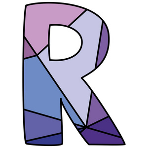 在白色背景上分离的r包裹表面糊状字母向量字母