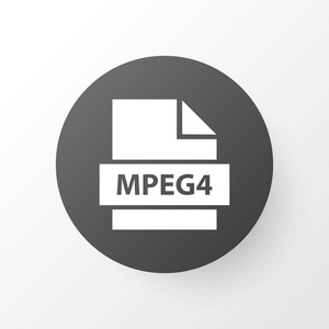 Mpeg4 图标符号。时尚风格中的优质隔离 mp4 元素