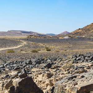 以色列内格夫沙漠岩石山的荒凉无限. 中东令人叹为观止的景观和自然.