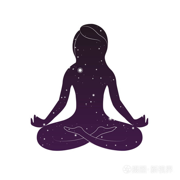 女人坐在莲花的姿势