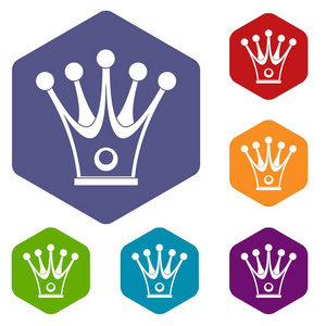 皇冠图标设置六边形