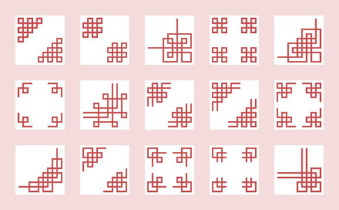 中国结边框用于贺卡海报或中国新年照片
