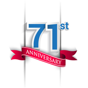 庆祝71周年纪念标志矢量设计模板元素为您的生日聚会
