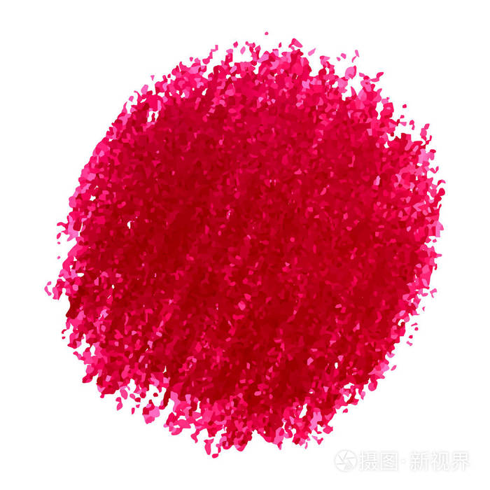 白色背景上的红色蜡笔涂鸦纹理污点