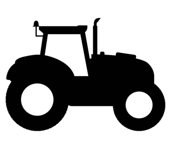 白色背景上的拖拉机图标