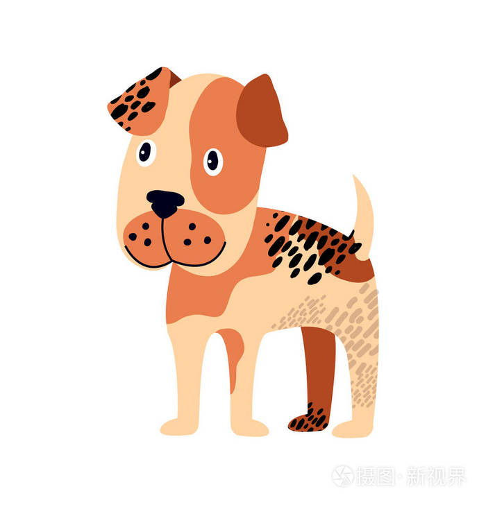 矢量图上棕色斑点狗插画-正版商用图片114buw-摄图新视界