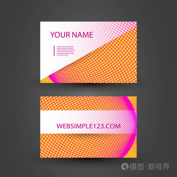 丰富多彩的现代风格名片模板背面和前侧
