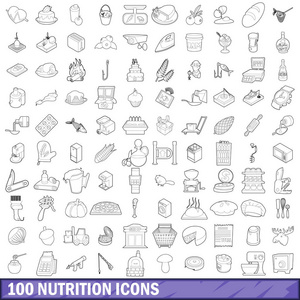 100营养图标集, 轮廓样式