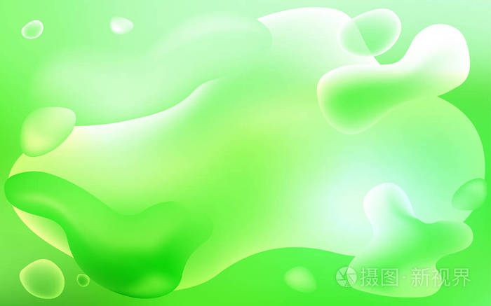 浅绿色矢量背景与弯曲线具有梯度的孟菲斯风格的创造性几何插图孟菲斯