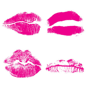 嘴唇或嘴唇形状的妇女亲吻印刷品