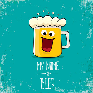 矢量啤酒漫画标签或海报照片