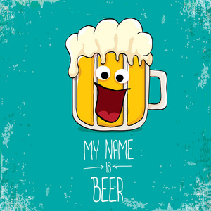 矢量啤酒漫画标签或海报照片