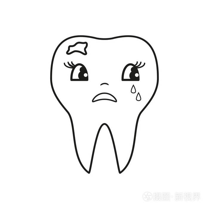 牙齿坏哭图标插画-正版商用图片114qum-摄图新视界