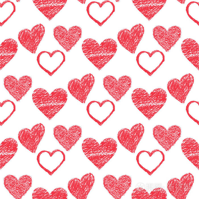 简单的红色心锐向量无缝模式背景粉红色的颜色卡美丽的庆祝明亮的红色