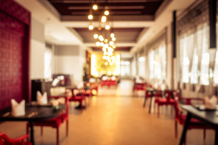 抽象模糊餐厅和咖啡厅内部背景老式过滤器