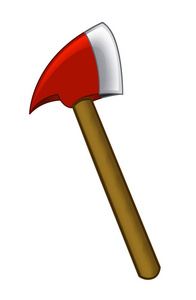 卡通消防员斧头儿童白色背景插图摄影图