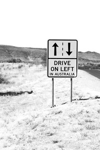 在澳大利亚，左边是开车的标志，就像安全的概念一样