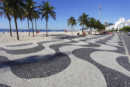 巴西里约热内卢的科帕卡巴纳海滩长廊