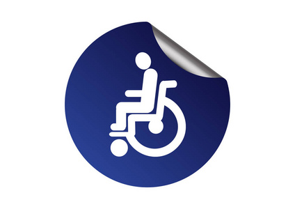 残疾人轮椅简单图标图片