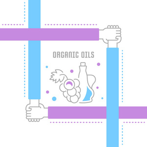 有机油的线条插图。 网页横幅和印刷材料的概念。 网站横幅和登陆页面的模板。