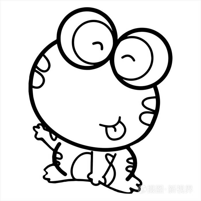 可爱的卡通青蛙白色背景为儿童打印t恤彩色书有趣和友好的性格为儿童.