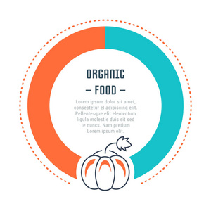 有机食品的线条插图。 网页横幅和印刷材料的概念。 网站横幅和登陆页面的模板。