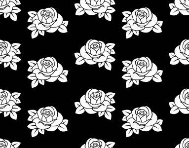 黑白玫瑰花图案照片