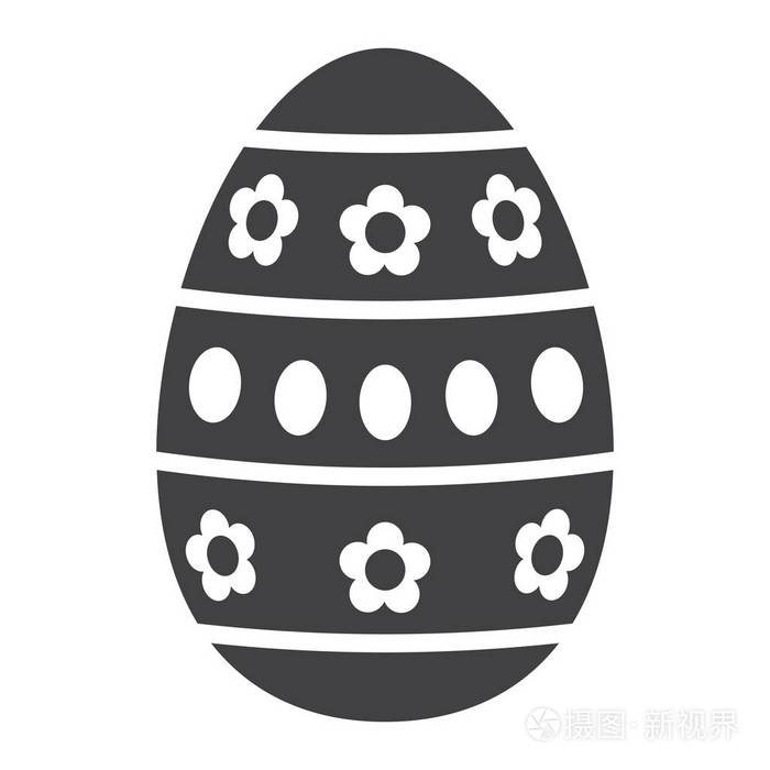 复活节彩蛋标志符号, 复活节和节日, 庆祝标志矢量图形, 一个白色背景