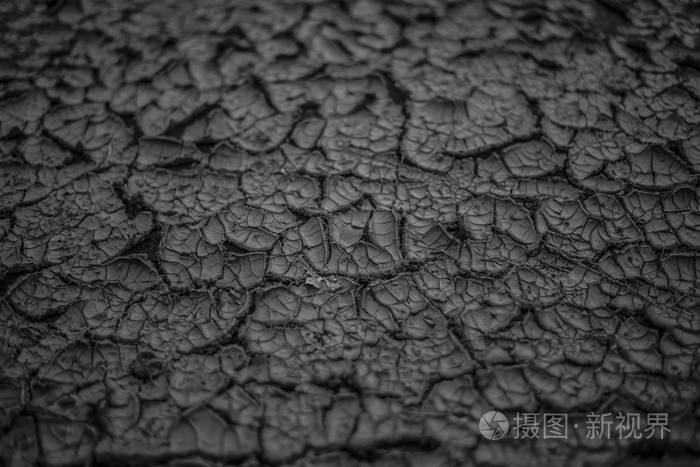 开裂的干土质构造场背景全球变暖干裂黑土壤背景全球变暖效应