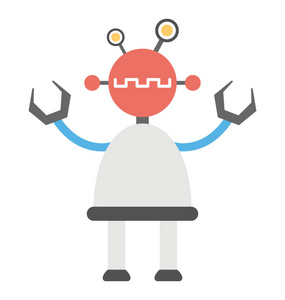 工业卡通机器人仿生人平面图标工业机器人照片