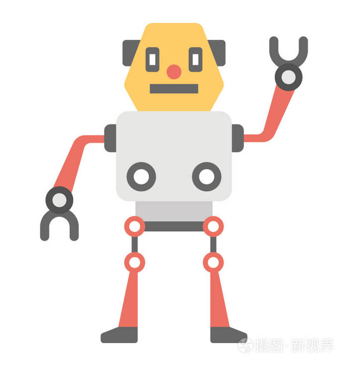 步行机器人机械机器人平面图标